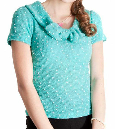 COLLECTIF-Jane Boucle Top-Blue