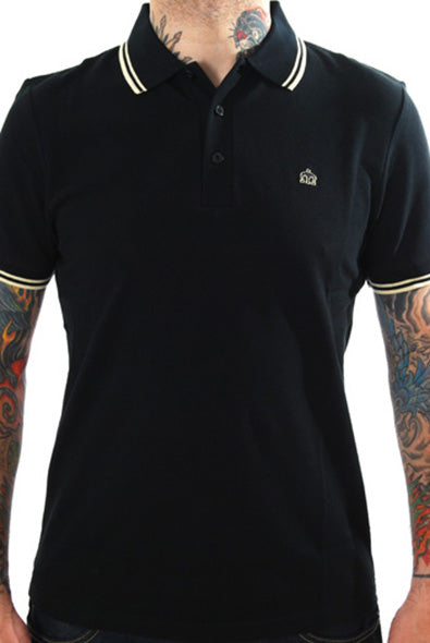 Merc - Classic short sleeve polo shirt - Black/Mid Yellow