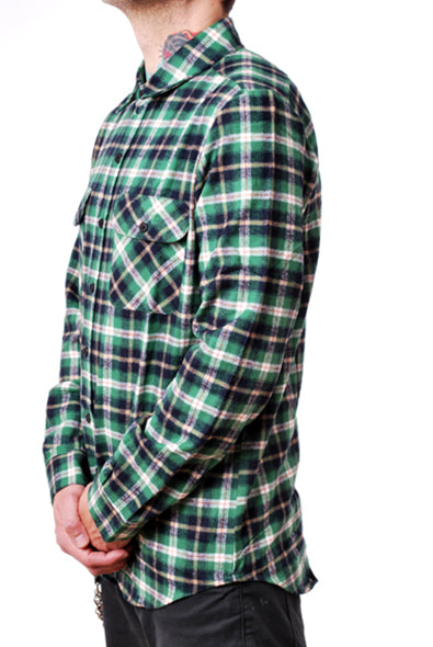 Pop Boutique - Green Check Flannel Shirt