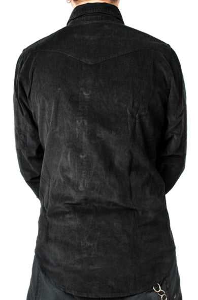Pop Boutique - Black Corduroy Long Sleeve Shirt