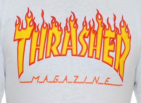 Thrasher-Flame SS Tee-White