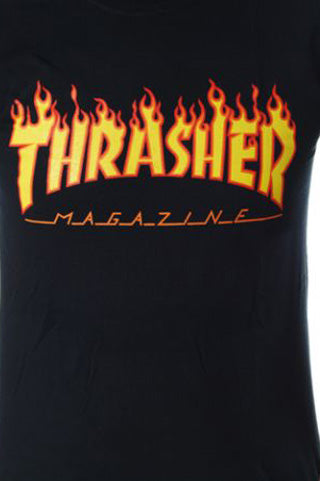 THRASHER  FLAME T-Shirt-Black