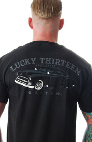 Lucky 13 - Grey Ghost T-Shirt-Black