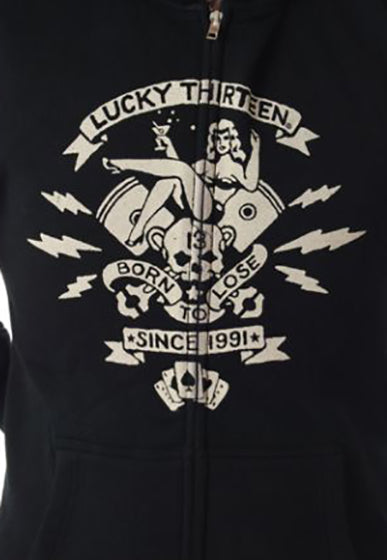 Lucky 13 - Men's Full Zip Hooded Fleece Sweatshirt