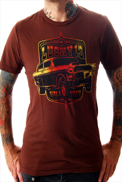 Lucky 13 - Gasser Vintage Tee-Brown