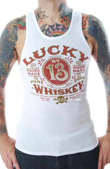Lucky 13 - Whiskey Rib Tank- White