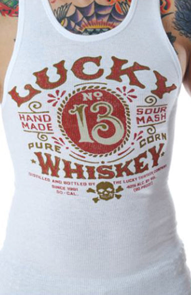 Lucky 13 - Whiskey Rib Tank- White