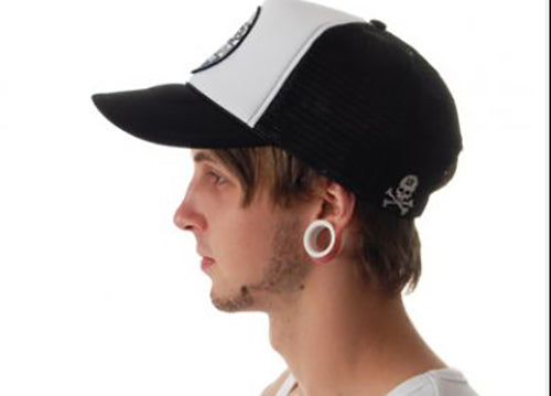 Lucky 13 - Speedway  Trucker Mesh Hat-Black/White