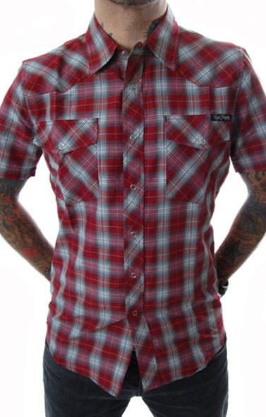 Lucky 13 - Charger  Short Sleeve Plaid Western Shirt