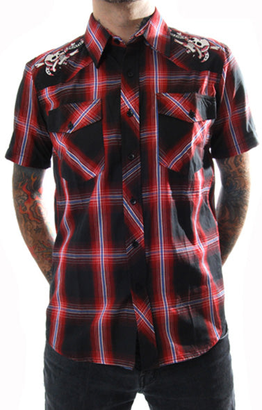 Lucky 13 - Pride Short Sleeve Plaid Western Shirt