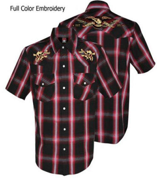 Lucky 13 - Pride Short Sleeve Plaid Western Shirt