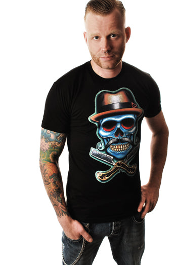 BLACK MARKET ART COMPANY  Barber Skull Tee