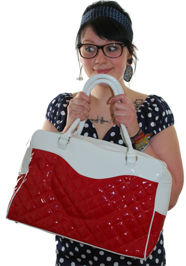 COLLECTIF - Retro Becca Bag Patent-Red/White