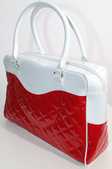 COLLECTIF - Retro Becca Bag Patent-Red/White