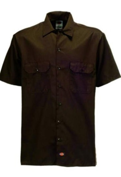 DICKIES - SS Work Shirt-Dark Brown