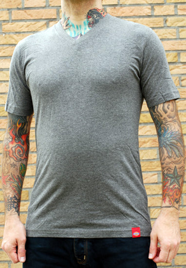 Dickies - V Neck T-Shirt-Grey