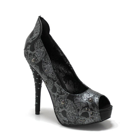 Iron Fist - Your Sweet Skull Peep Toe Platform