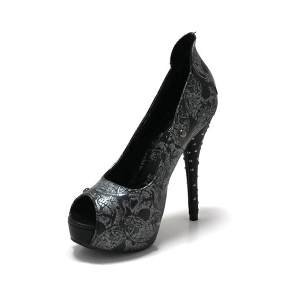 Iron Fist - Your Sweet Skull Peep Toe Platform