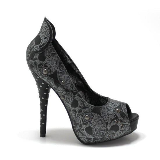 Iron Fist - Your Sweet Skull Peep Toe Platform