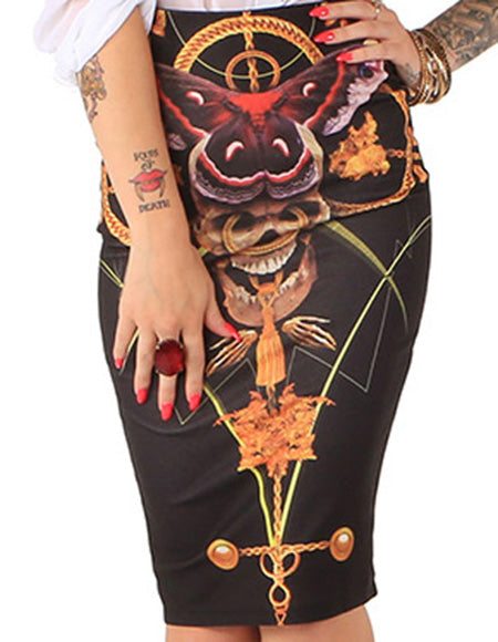 Iron Fist - Mayan Temple Pencil Skirt
