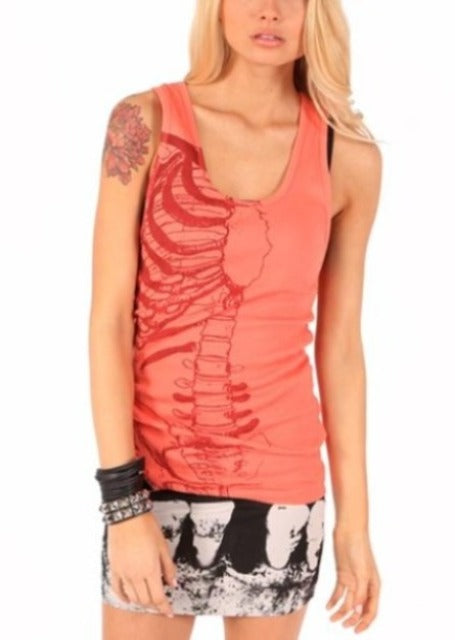 Iron Fist - Caged Rib Tank -Coral