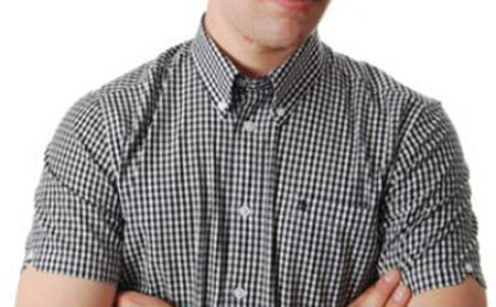 Merc - Terry button down Gingham shirt - Black