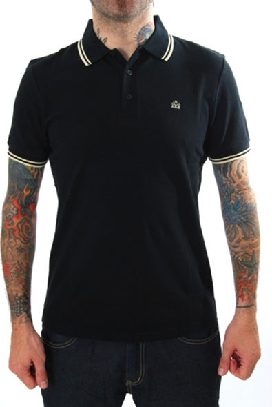 Merc - Classic short sleeve polo shirt - Black/Mid Yellow