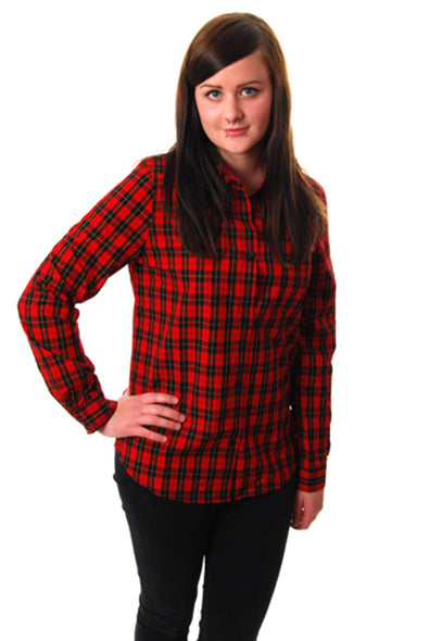 Merc - Julie long sleeve shirt - red tartan