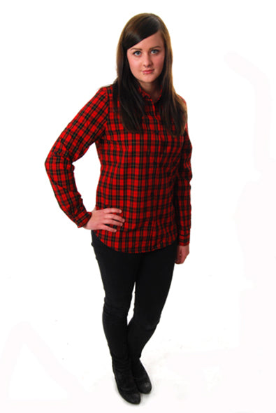 Merc - Julie long sleeve shirt - red tartan