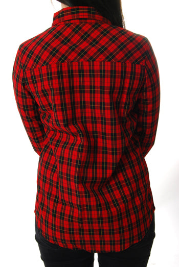 Merc - Julie long sleeve shirt - red tartan