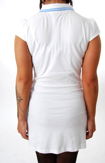 Merc - Ruth cap sleeve polo dress - White