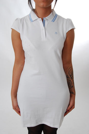 Merc - Ruth cap sleeve polo dress - White