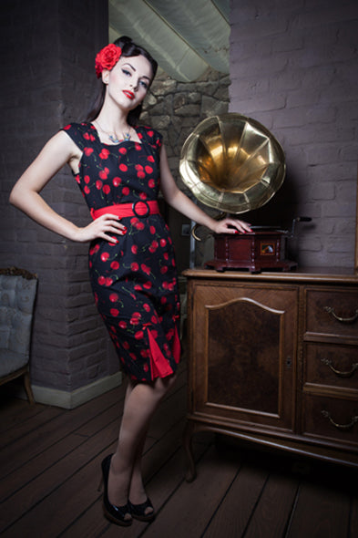 Miss Fortune - Lady Luck Wiggle Dress - Black Cherry