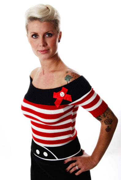 Miss Fortune - Nautical Nancy Off The Shoulder Top