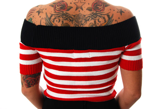 Miss Fortune - Nautical Nancy Off The Shoulder Top