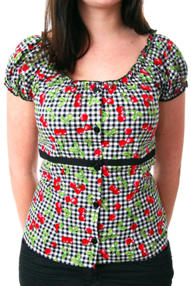 Miss Fortune - Rose Lee Top - Cherry Gingham