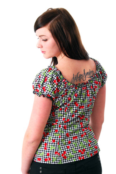 Miss Fortune - Rose Lee Top - Cherry Gingham