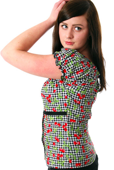 Miss Fortune - Rose Lee Top - Cherry Gingham