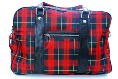 Pop Boutique -Tartan Travel Bag - Red Plaid