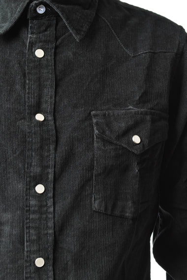 Pop Boutique - Black Corduroy Long Sleeve Shirt