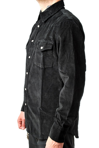 Pop Boutique - Black Corduroy Long Sleeve Shirt