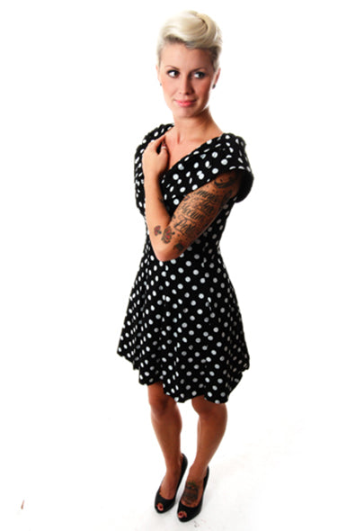 Pop Boutique - Shawl Collar Dress-Black