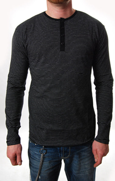Pop Boutique - Grandad Long Sleeve T-Shirt-Black