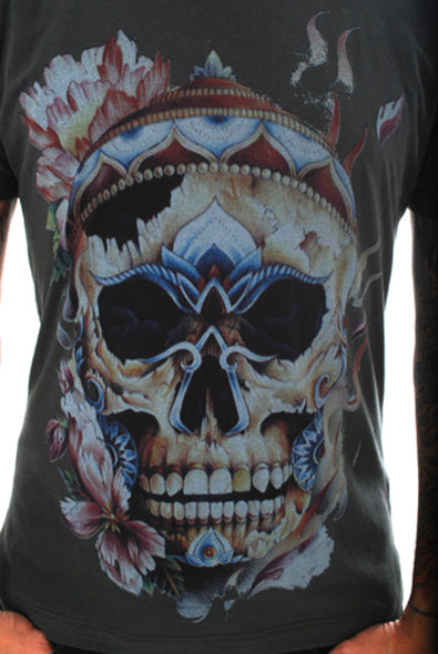 Sacred Stitches - Tibetan Skull Scoop Neck T-Shirt
