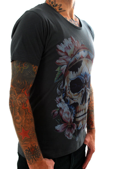Sacred Stitches - Tibetan Skull Scoop Neck T-Shirt
