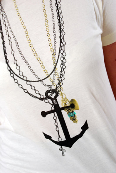 Steady Clothing - Sailor Bling Tee-Ivory