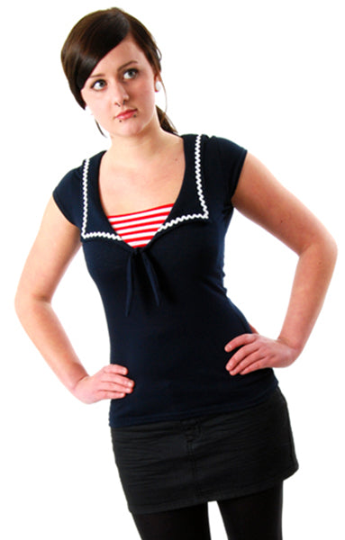 Steady Clothing - Savvy Sailor Top-Navy