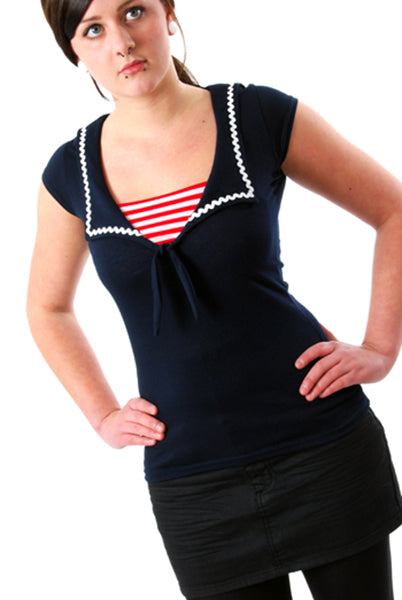 Steady Clothing - Savvy Sailor Top-Navy