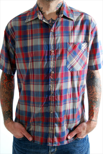 Steady Clothing - R.S.Plaid Button Up Shirt-Blue