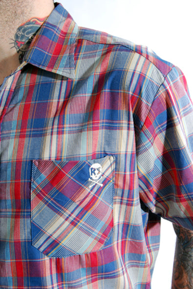 Steady Clothing - R.S.Plaid Button Up Shirt-Blue